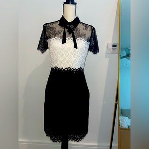 Sandro Paris two tone lace dress UK 3/US 6